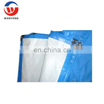 PE blue white aluminium eyelets canvas korea pe tarpaulin suppliers