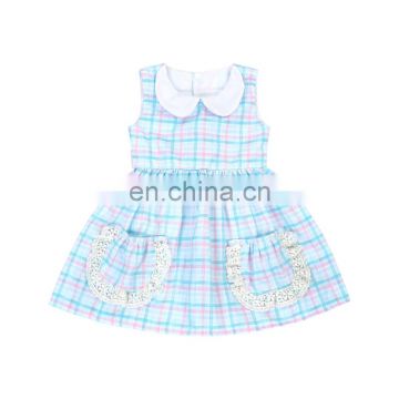 Baby Peter Pan Collar Summer Toddler Pearl  Dress Kids Cotton Frocks Designs