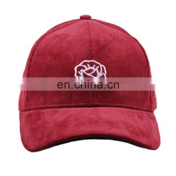 High-End Quality custom embroidered corduroy baseball cap