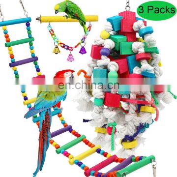 Explosion style large parrot combination toy color building blocks color ladder 3 piece set toy