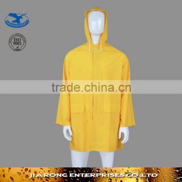 24 hours replied PVC/Polyester 90cm Length Raincoat PVC Rain Jacket RC005