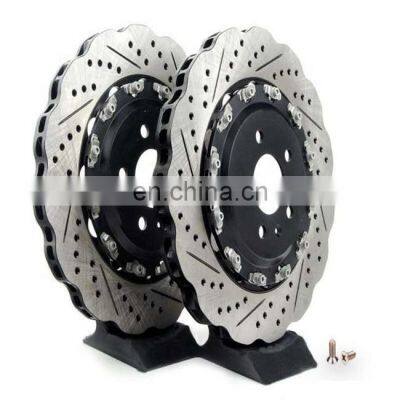 Factory wavy high-carbon ceramic brake rotors disc with bolts