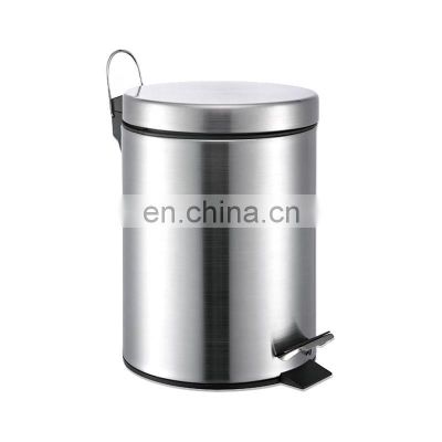 Hot Selling 3L 5L 12L Home Trash Can Kitchen Household Metal Dustbin Stainless Steel Pedal Dust Bin