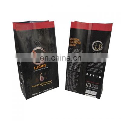 custom printed food grade aluminum foil laminated coffee packaging design side gusset coffee bag 1kg with valve