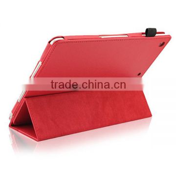 HOT Red Stand PU Leather Protective Case For iPad Air factory supply