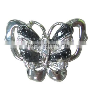 butterfly pendant black&white cz settings 925 Silver pendant rhodium