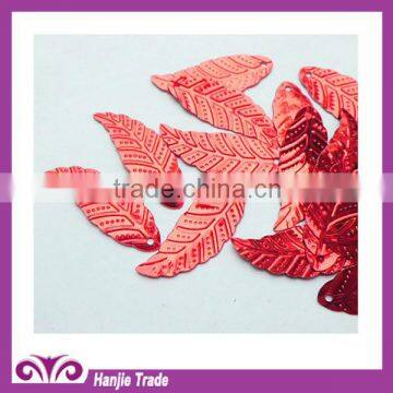 Wholesale Red Loose Sequin in Leaf Shape sequin fabric