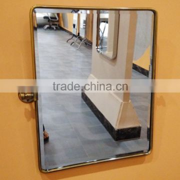 wall mounted stainless steel framed square swivel wall mirror