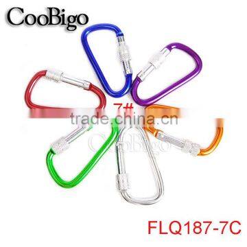 Aluminum Spring Locking Carabiner Snap Hook Hanger Keychain Hiking Camping #FLQ187-7C(Mix-s)