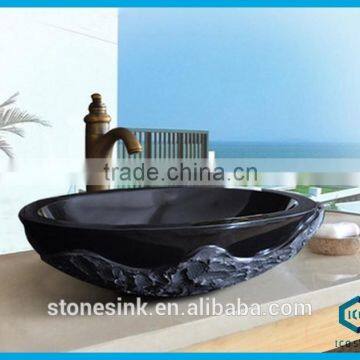 2016 good sales Super black granite vessel sink