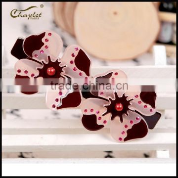 flowers with rhinestone hair accessories of hair barrette hair clip for women