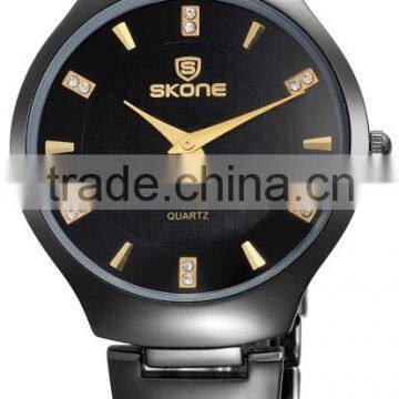 2015 new style model 7380 simple black face stainless steel sport watch