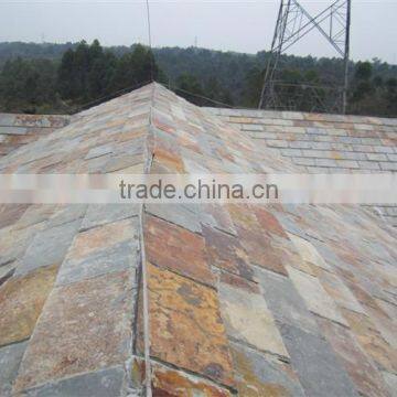 cheap natural split surface finishing rusty stone slate roof tiles