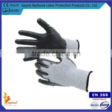 CE EN388 Cut level 5 cut resistance coated latex cut protecting working glove/cut resistant gloves