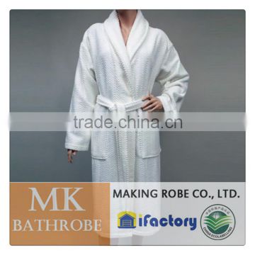 2016 hot selling jacquard weave bathrobe men's long evening gown fabric robe