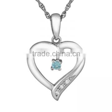 sterling silver heart pendant necklace for women