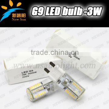 100% Manufacturer led light 3W 220V high voltage 200lm ultra bright G9 led bulbs 3014SMD indoor room lights car lights