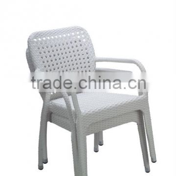 aluminium modern Restaurant PE Rattan leisure single chair MB2985 stackable