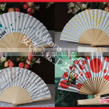 Customized wood fabric fan