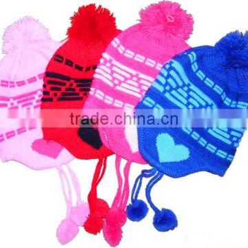 New design winter wool kintted kids wool hat