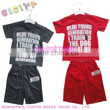 Boys summer design pajamas set 2pcs suits with letters