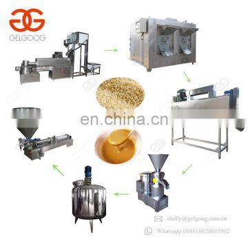 CE Approved Gingili Almond Cleaning Roasting Machine Line Sesame Paste Making Plant