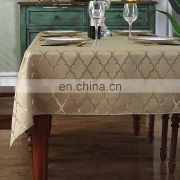Jacquard Polyester Fabric Water Resistant Spillproof Tablecloth for Kitchen Dinning Wedding Banquet Party