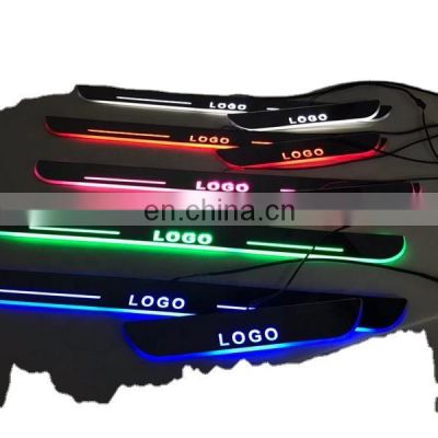 acrylic custom Led Door Sill Plate scuff Strip dynamic sequential style pedal step light door decoration step