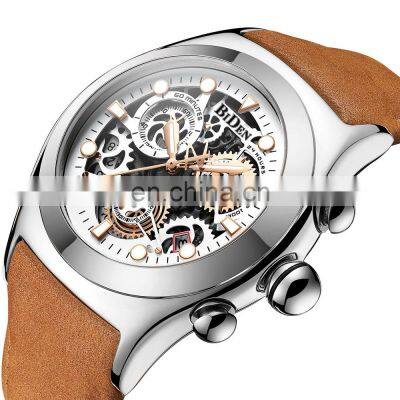 Biden 0149 Designers Men Automatic Mechanical Wrist Watch Custom Logo Three Dial Fashion Leather Watches form China