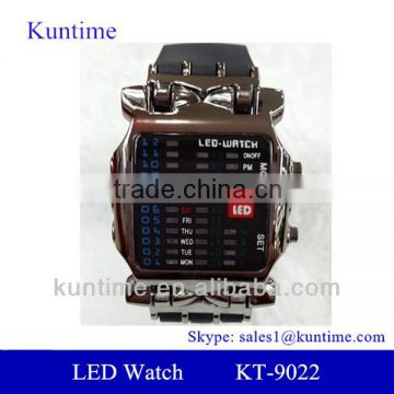 Hot Sale Men's LED Lattice Display Black Rubber Band Wrist Watch