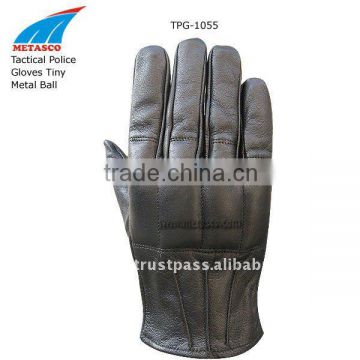 Tactical Police Gloves With Tiny Metal Balls, Leather Police Gloves