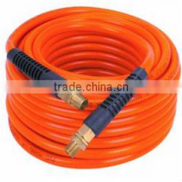 hot sale Coiled PU orange air hose with spring guard fittings