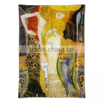 CARMANI Glass Plate 32x34cm the Water Serpents design Gustav Klimt