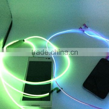 2015 Hot selling New EL wire flash glowing led earphone for apple & andorid smart phone