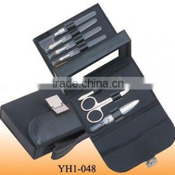 briefcase style makeup and manicure set with mirror
