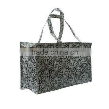 ZH5001Z pp woven and non woven opp film three material laminated with zipper shopping bag