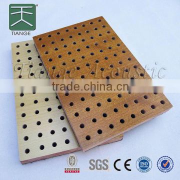sound absorption mdf wooden perforated acoustic wall panel soundproof and fireproof materials for auditorium and gym