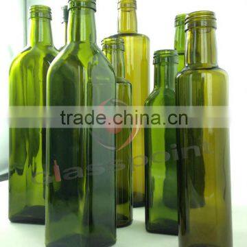 wholesale empty green round/square olive oil glass bottle