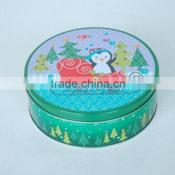 Customized Round Lovely Christmas Gift Tin Boxes