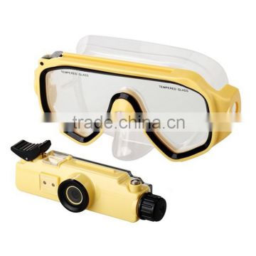 professional underwater shoot glass mask with digtal camera for snorkeling