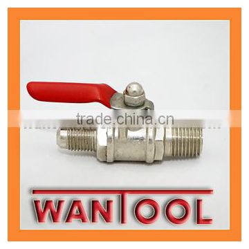 Mini brass ball valve, male NPT, vinyl handle