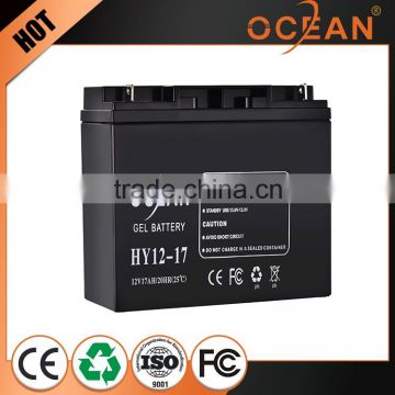 12V factory wholesale price 17ah great power succinct solar power storage battery