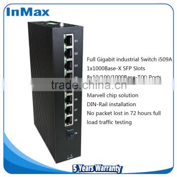OEM service 8 RJ45 ports and 1 SFP slot full gigabit unmanaged industrial ethernet network switch i509A