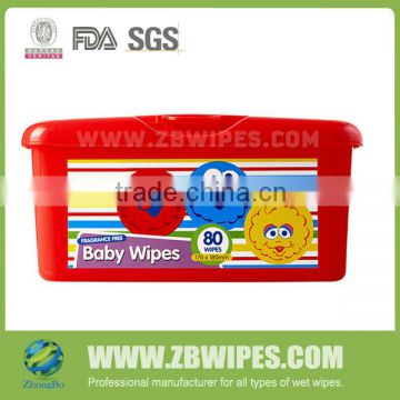 80CT Kids Hand Wipes Face Wipes Wet Tissue in Tub