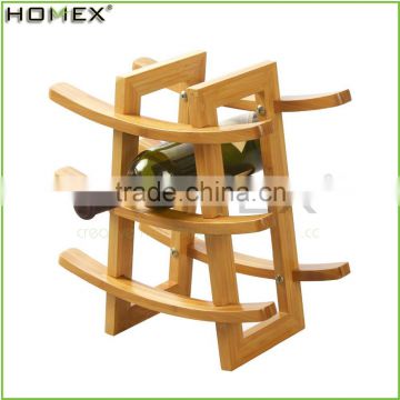 Bamboo countertop wine display holder Homex-BSCI