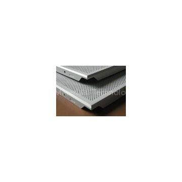 Moisture - Proof And Fireproof round hole Perforated metal false ceiling tile 600 x 600 for Offices