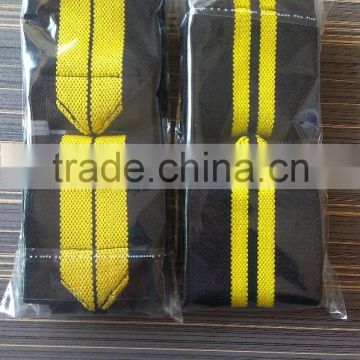 Yellow with Black Weightlifting Wrist Wraps/ Neoprene padded gym lifting strap/ Gym straps / Fitness straps