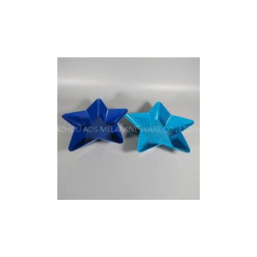 Five-pointed Star Shape Melamine Dessert Candy Salad Bowl With Bule Color