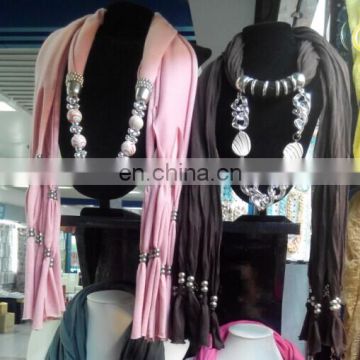 scarf with jewellery fashion scarf metal beads