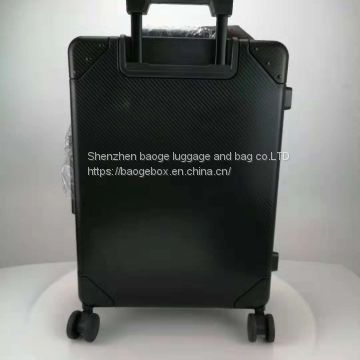 Black Hard Case Luggage / Hard Shell Suitcase With Trolley